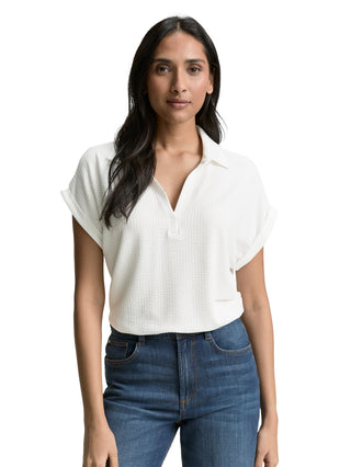 T-Shirt in Polo-Optik