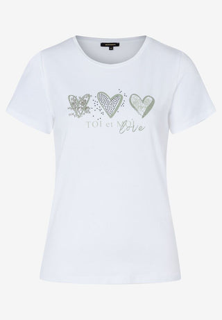 T-Shirt mit Herz-Motiv  weiß  Sommer-Kollektion