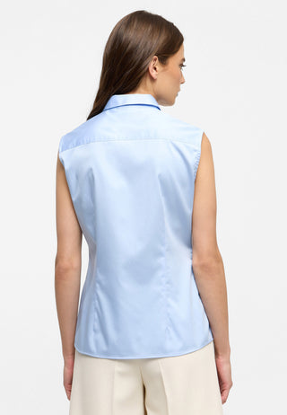 Satin Shirt Bluse Satingewebe ohne Arm