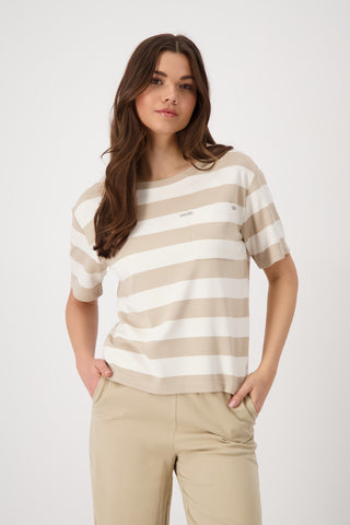 T-Shirt, camel ringel