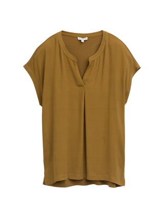 Blusenshirt im Material-Mix