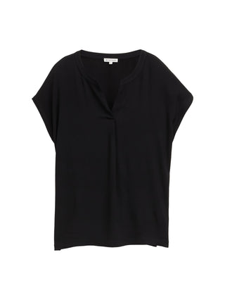 Blusenshirt im Material-Mix