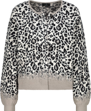 Strickjacke, greige gemustert