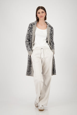 Strickjacke, greige gemustert