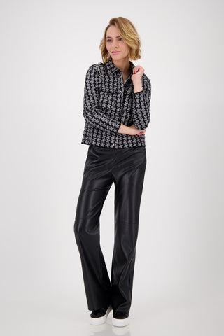 Strickjacke, ash grey melange gemustert