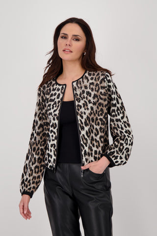 Strickjacke, schwarz gemustert