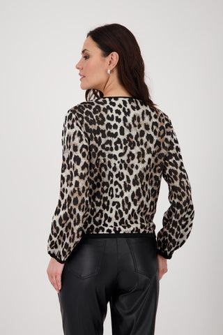 Strickjacke, schwarz gemustert