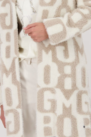 Strickjacke, truffle gemustert