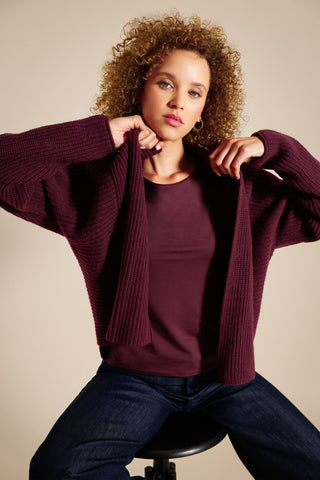 Strickjacke, bordeaux