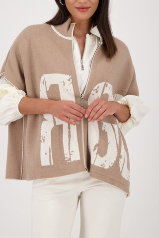 Strickjacke, cashmere gemustert