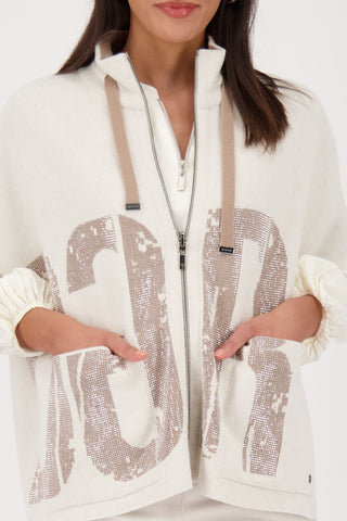 Strickjacke, cashmere gemustert