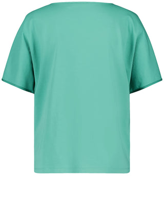 Fließendes Blusenshirt mit Material-Patch