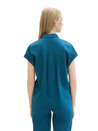 Loose Fit Bluse mit Leinen