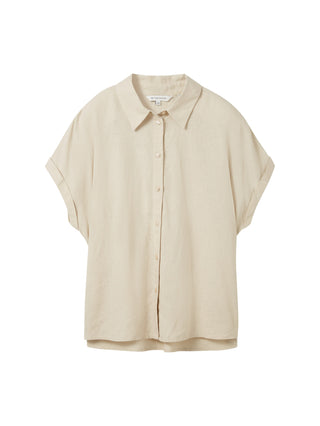 Loose Fit Bluse mit Leinen