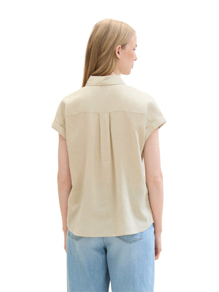 Loose Fit Bluse mit Leinen