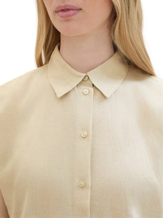 Loose Fit Bluse mit Leinen