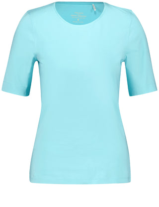 Nachhaltiges T-Shirt mit satiniertem Ausschnitt