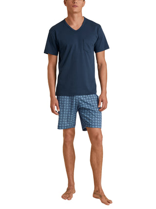 HERREN Pyjama kurz, insignia blue