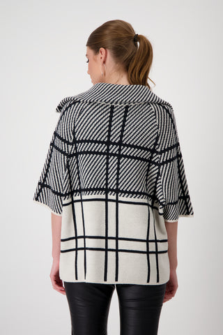 Strickjacke, sandshell gemustert