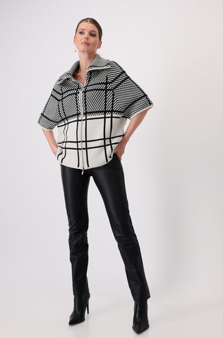 Strickjacke, sandshell gemustert