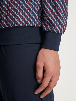 HERREN Pyjama mit Bündchen, mars red