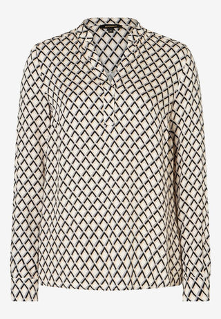 Viskosebluse  schwarz/beige/ecru  Herbst-Kollektion