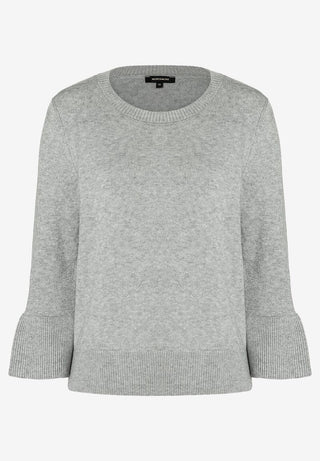 Pullover mit Volantärmel  grau melange  Herbst-Kollektion