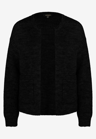 Rippen-Strickjacke  schwarz  Herbst-Kollektion
