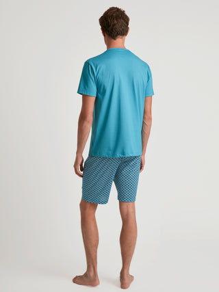 HERREN Pyjama kurz, bright blue