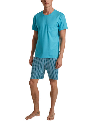 HERREN Pyjama kurz, bright blue