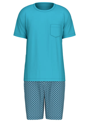 HERREN Pyjama kurz, bright blue