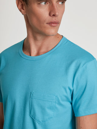 HERREN Pyjama kurz, bright blue