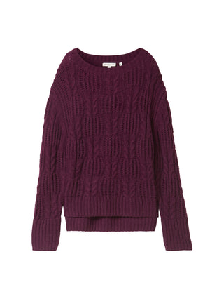 Strukturierter Pullover mit Schlitzen