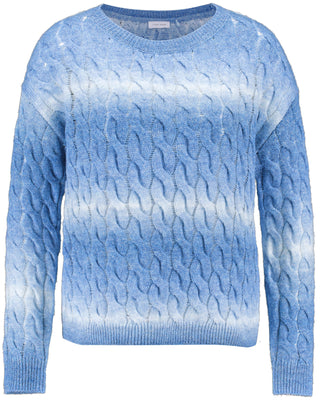 Pullover mit Zopfmuster und Farbverlauf