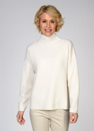 Stehbund-Pullover,1/1 Arm, uni