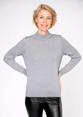 Stehbund-Pullover, 1/1 Arm,uni
