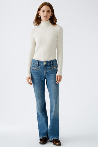Rollkragenpullover mit Seide und Kaschmir