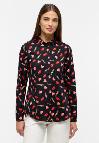 Bluse Satingewebe Langarm