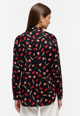 Bluse Satingewebe Langarm