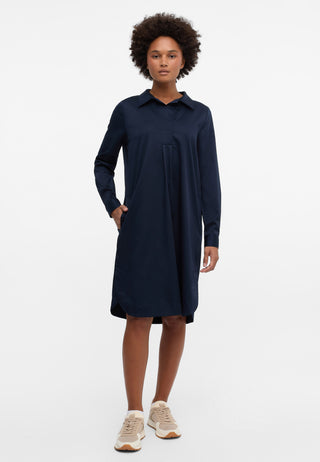 Blusenkleid Satingewebe Langarm
