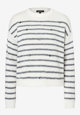 Streifen-Pullover mit Ziersteinen  Herbst-Kollektion
