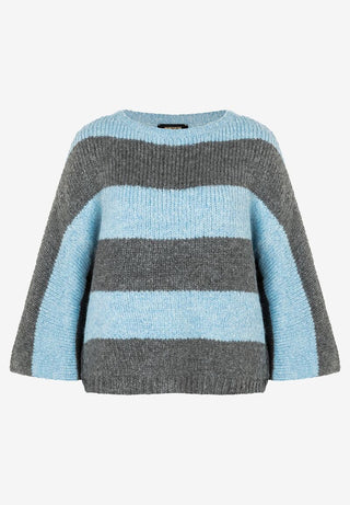 Pullover  gestreift  grau/hellblau  Herbst-Kollektion