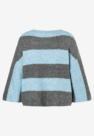 Pullover  gestreift  grau/hellblau  Herbst-Kollektion