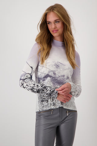 Pullover, soft lilac gemustert