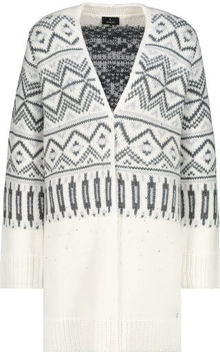 Strickjacke, off-white gemustert