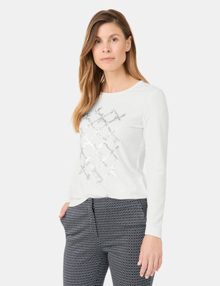 Langarmshirt mit Paillettenzier