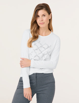 Langarmshirt mit Paillettenzier