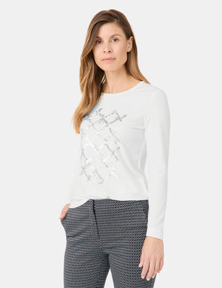 Langarmshirt mit Paillettenzier