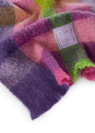 Warmer XL-Schal aus recyceltem Polyester mit Karo-Muster