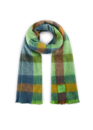 Warmer XL-Schal aus recyceltem Polyester mit Karo-Muster